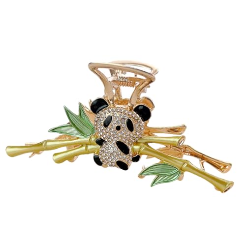TOYZFRIENDY Panda Haarklammer mit Strass für Frauen Eleganter Haarkralle Clip Geeignet für Dünnes und Dickes Haar Modisches Haarschmuck Accessoire für Alltag Reisen und Besondere Anlässe von TOYZFRIENDY