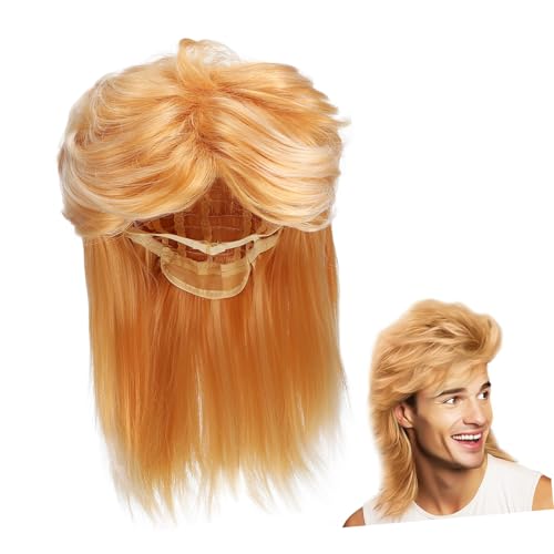 TOYZFRIENDY Perücke Herren Jahre Stil Synthetische Fasching Perücke Goldblond mit Verstellbarem Haarnetz Langlebiges Cosplay Zubehör für Halloween Party von TOYZFRIENDY