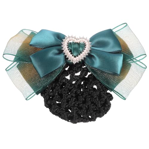 TOYZFRIENDY Professionelles Haarnetz mit Schleifen clip Elastisches Dutt haarnetz für Service Leichte Elegante Haarabdeckung für Damen bei Arbeit Ballett und Alltag Grün von TOYZFRIENDY