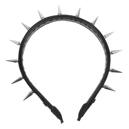 TOYZFRIENDY Punk Gothic Nieten Stirnband Damen Schwarzer Haarreifen mit Spitzen Nieten Modisches Party Haaraccessoire Robustes Kopfband für Rock und Festival Looks Vielseitig und Stylisch von TOYZFRIENDY