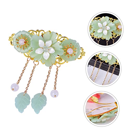 TOYZFRIENDY Retro Chinesische Haarspange aus Langlebigem Material Zarte Anagallis blumen haarclip Halber Pferdeschwanz Haarschmuck für Damen Passend für Hochzeit Festival und Alltag von TOYZFRIENDY