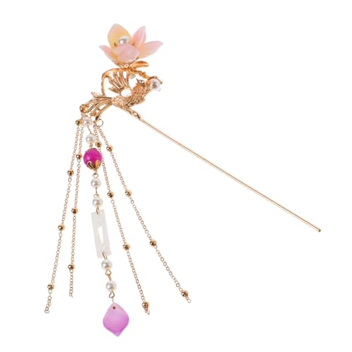 TOYZFRIENDY Retro Perlen Haarklammer Chinesischer Step Shake Haarschmuck für Frauen Lange Haarspange Vintage Stil für Hochzeit und Alltag von TOYZFRIENDY