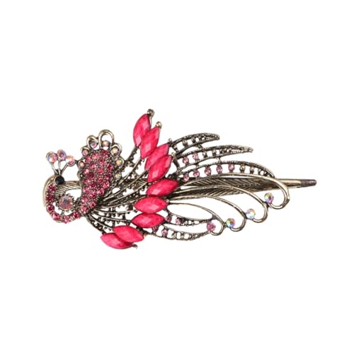 TOYZFRIENDY Rhinestone Haarklammer mit Filigranem Pfau design Strassbesetzter Haarclip für Damen und Mädchen Modisches Haarschmuck accessoire in Leicht und Langlebig für Party und Alltag von TOYZFRIENDY