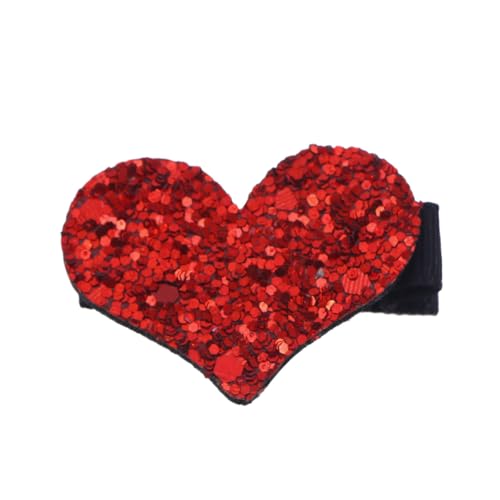 TOYZFRIENDY Rote Glitzer Herz Haarklammer für Damen und Mädchen Bedeckte Pailletten Haarspange Eleganter Alligator Clip für Partys Hochzeiten und Alltag Modischer Haarschmuck von TOYZFRIENDY