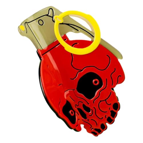 TOYZFRIENDY Roter Großer Schädel Haarkralle Haarspange aus Leichtem Azetat Starke Fixierung für Damen Halloween Party Cosplay Festliche Haar Accessoires Kreative Klammer von TOYZFRIENDY