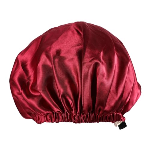 TOYZFRIENDY Satin Schlafhaube Damen Doppel Layer Nachtmütze Verstellbar Weich Für Dünnes Dickes Langhaar Braids Dreadlocks Pflege Bathing Hair Bonnet von TOYZFRIENDY
