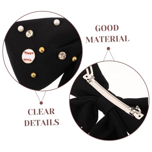 TOYZFRIENDY Schwarze Haarspange Mit Schleife Und Strasssteinen Baseball-krallenklammer Für Damen Glitzerndes Haaraccessoire Für Party Und Styling von TOYZFRIENDY