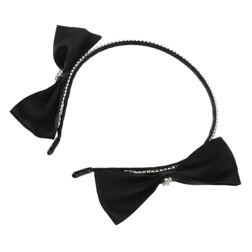 TOYZFRIENDY Glitzerndes Stirnband Für Damen Lolita-stirnband Mit Schleife Schwarzes Stirnband Für Mädchen Stilvolle Stirnbänder Mit Schleife Für Frauen Modische Haar-accessoires von TOYZFRIENDY