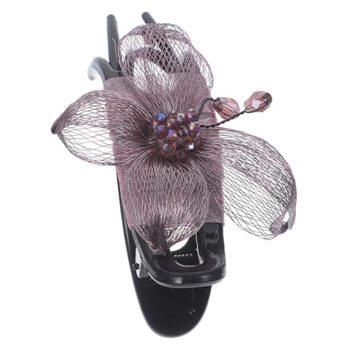 TOYZFRIENDY Silberfarbener Haarklammer mit Seidengarn blumen Handgefertigter Kupfer draht Haarclip für Frauen Seitlicher Haarclip Modisches Accessoire für Verschiedene Haartypen und Anlässe von TOYZFRIENDY