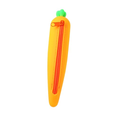TOYZFRIENDY Silikon Federmäppchen Karottenform Wasserfest Biegsam Leichtes Mäppchen für Schüler Tragbares Lustiges Schreibwaren etui Praktisch und Einfach zu Reinigen Geschenkidee für von TOYZFRIENDY