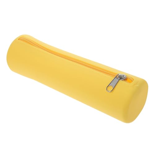 TOYZFRIENDY Silikon Make up Pinselhalter mit Reißverschluss Große Kapazität Leichter Reise Organizer für Kosmetik und Schminkpinsel Kompakte Makeup Tasche für Unterwegs Gelb für Frauen und von TOYZFRIENDY