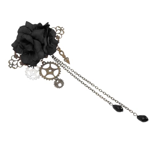 TOYZFRIENDY Steampunk Haarklammer Mechanisches Zahnrad Gothic Haarclip Schwarzer Haarschmuck für Frauen Kawaii Cosplay Accessoire TOYZFRIENDY Steampunk Haarklammer Mechanisches Zahnrad Gothic Haarclip Schwarzer Haarschmuck für Frauen Kawaii Cosplay Accessoire von TOYZFRIENDY