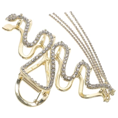 TOYZFRIENDY Strassbesetzter Krallen Haarclip Schlangenform mit Quaste Robuster Haarklammer für Dünnes und Dickes Haar Schmerzfrei und Sicher Modisches Stylingzubehör für Frauen und Mädchen von TOYZFRIENDY
