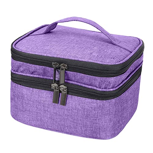 TOYZFRIENDY Tragbare Nagellack Aufbewahrungstasche mit Griff Fächer Organizer für Nagelzubehör Stoßfester Wasserabweisender Nagellackhalter für Reisen und Zuhause Doppelschichtig Kompakt von TOYZFRIENDY