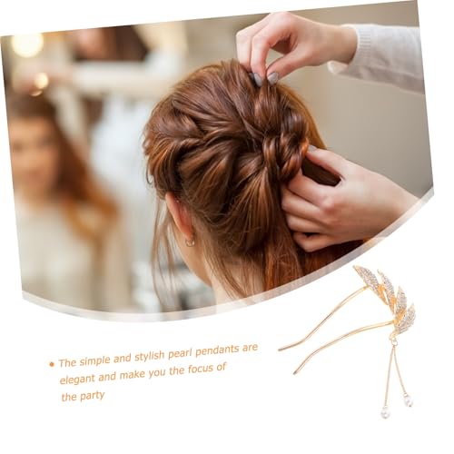 TOYZFRIENDY U Förmige Haarnadel aus Goldener Haarschmuck mit Perlen und Quasten Leichter Haarklammer für Damen und Mädchen Geeignet für Hochzeit Party Alltag Stilvolles Mädchen Accessoire von TOYZFRIENDY