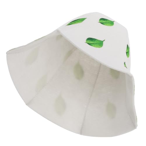 TOYZFRIENDY Verdickter Saunahut aus Saugfähigem Filz Wasserabweisende Badhut kappe für Sauna und Dampfbad Schützende Haarhaube für Männer und Frauen Weicher Spa hut in Grün mit Blattmotiv von TOYZFRIENDY