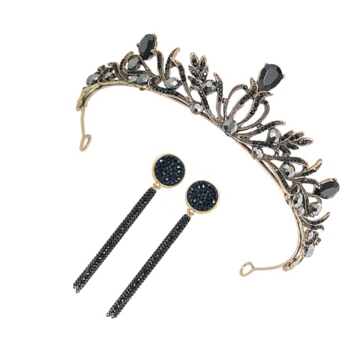 TOYZFRIENDY Vintage Braut Haarschmuck Teilig und Ohrstecker aus Langlebiger Legierung Funkelndes Strass Diadem für Damen Mädchen und Hochzeit Stirnband für Hochzeit und Geburtstag von TOYZFRIENDY