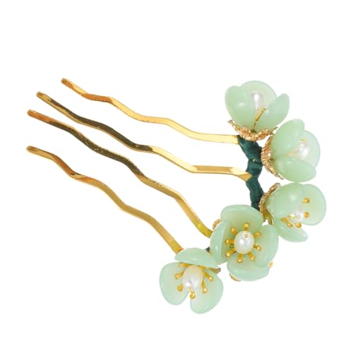 TOYZFRIENDY Vintage Haarschmuck Jade Haarnadel mit Lotusblume Antikes Design Eleganter Retro Haarstick für Frauen Chinesischer Blumen haarpin für Besondere Anlässe von TOYZFRIENDY