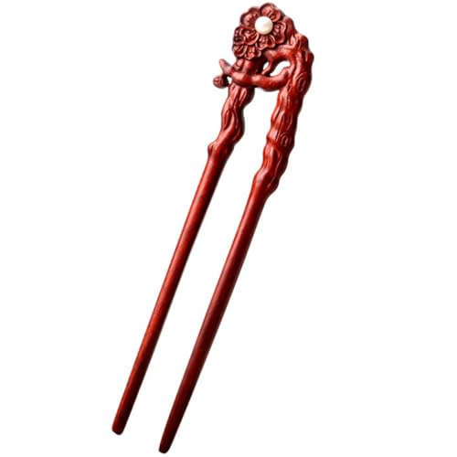 TOYZFRIENDY Vintage Holz Haarnadel mit Geschnitztem Design Langlebige Haarforke für Lange Haare Dekorativer Haarschmuck für Frauen und Teenager Stabil und Praktisch für Elegante Zopf von TOYZFRIENDY