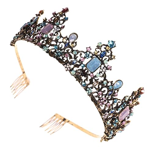 TOYZFRIENDY Vintage Kristallkrone Braut Tiara mit Glänzendem Strassbesatz Stirnband Haarschmuck für Hochzeit Abschlussball Party und Besondere Anlässe Einfach zu Tragen von TOYZFRIENDY
