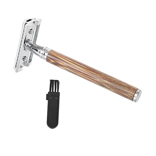 TOYZFRIENDY Vintage Rasiermesser mit Bambusgriff Manuell Doppelseitig Sicherer Rasierer für Männer Tragbares Bartreinigungs Tool und Leichtes Design für Reisen und Täglichen Gebrauch von TOYZFRIENDY
