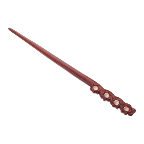 TOYZFRIENDY Vintage Rote Sandelholz Haarnadel mit Doppelseitiger Gravur Handgefertigter Asiatischer Haarstab für Frauen Ergonomisch Glatt Traditionelles Design Passend zu Hanfu und Modernen von TOYZFRIENDY