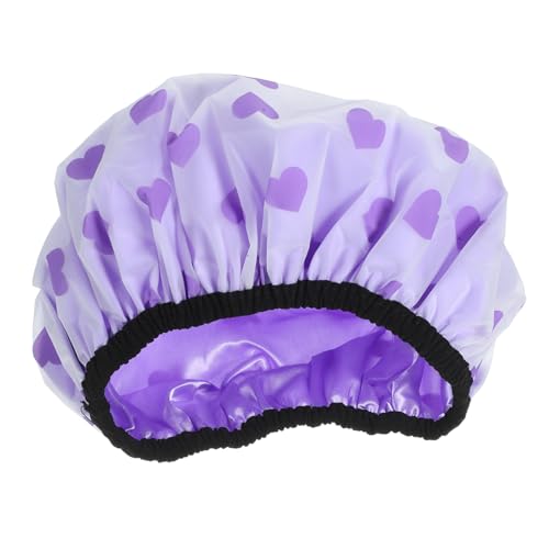 TOYZFRIENDY Wasserdichte Duschhaube mit Doppel schichten Wiederverwendbare Satin haarhaube Rutschfeste Kopfwickel für Damen Leicht und Tragbar Großes Modell mit Herzmuster für Dusche und von TOYZFRIENDY