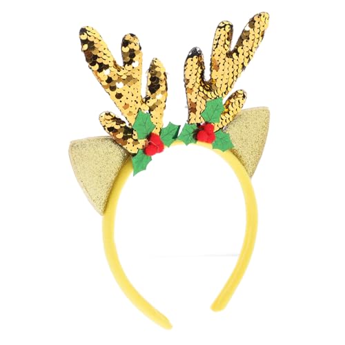 TOYZFRIENDY Weihnachtliches Stirnband mit Elchgeweih Leichter Langlebiger Haarschmuck für Erwachsene für Weihnachts Frühling und Karnevalspartys Farblich Zufällig Bequem zu von TOYZFRIENDY
