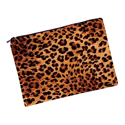 TOYZFRIENDY wasserdichte Makeup Tasche Damen Leopard Muster Kosmetiktasche mit Reißverschluss Schminktasche für Reisen Party Strand und Alltag Handliche Aufbewahrungstasche von TOYZFRIENDY