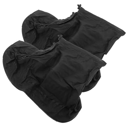 TOYZFRIENDY wasserdichte rutschfeste Regen Überschuhe mit Reißverschluss Verschleißfeste Schuhüberzieher für Erwachsene Wiederverwendbare Leichte Regenschutz Überschuhe in XL bei Nassem von TOYZFRIENDY