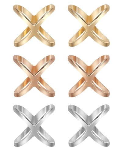 TOZBLEU 4 pcs häkelring,Metall Schal Clip Schals Ring Verschluss Schal Clip Wölbungs Schmuck Silk Schal Haken Klipp Kleidungs Halter Einfach Schalclip Broschen für Damen Seidenschals Schals von TOZBLEU