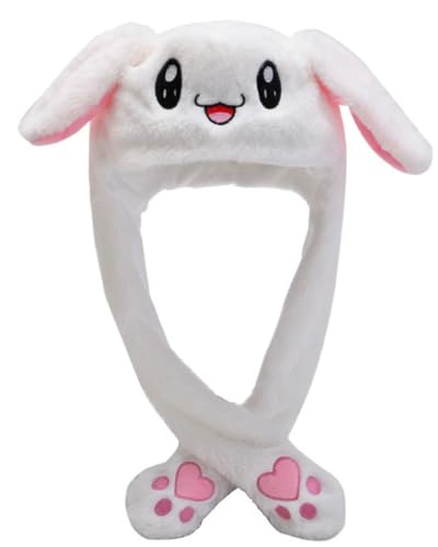TOZBLEU Kostüm Kopfbedeckungen,1pcs Plüsch Tier Hase Ohren Hut Mütze mit Wackelohren Beweglichen Ohren,Drücken der Tiermütze Machen die Ohren Bewegen Spielzeug Weihnachts Geschenk Cosplay Geburtstags von TOZBLEU