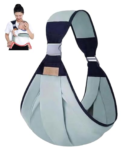 TOZBLEU Tragetuch Baby,Babytrage Tragetaschen für Neugeborene ab Geburt,Grün Multifunktionale Babytrage,Netzstoff Atmungsaktive Kindertragetüche für Bis zu 25 Kg, Geeignet für Babys von 0-36 Monaten von TOZBLEU
