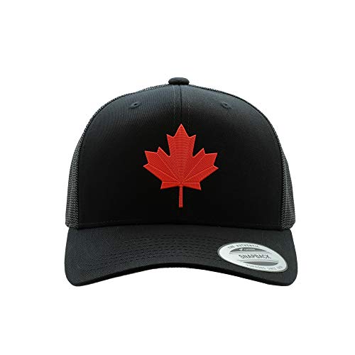 TP THE PRIDE Canada Hat Premium 3D Patch Trucker Hat Snapback Cap Handmade in USA with Imported Goods (6606Bk-MtRedMaple), Schwarz-bk-mattered, Einheitsgr��e von TP THE PRIDE
