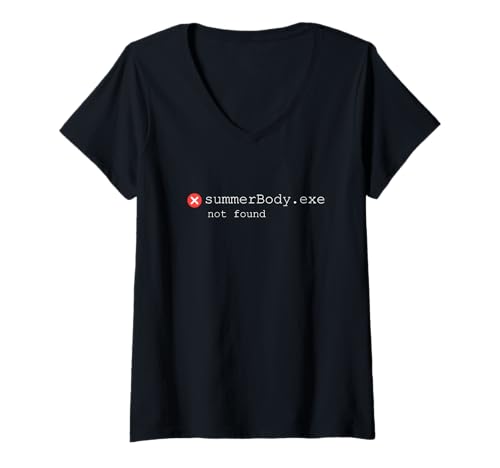 Damen summerBody.exe – Lustiges Tech-Sommer-Error Message Design T-Shirt mit V-Ausschnitt von TP Tech Store