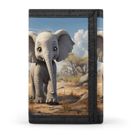 TPDHJK Schlanke Herren-Geldbörse mit Cartoon-Elefanten-Druck, dreifach gefaltete Geldbörse, Polyester, minimalistische Mini-Geldbörse, geeignet für Arbeit, Reisen und den täglichen Gebrauch, Cartoon TPDHJK Schlanke Herren-Geldbörse mit Cartoon-Elefanten-Druck, dreifach gefaltete Geldbörse, Polyester, minimalistische Mini-Geldbörse, geeignet für Arbeit, Reisen und den täglichen Gebrauch, Cartoon von TPDHJK