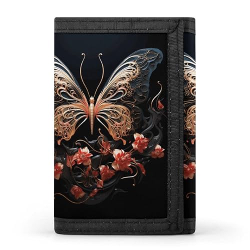 TPDHJK Schlanke Herren-Geldbörse mit Schmetterlingsmotiv, dreifach gefaltet, Polyester, minimalistische Mini-Geldbörse, geeignet für Arbeit, Reisen und den täglichen Gebrauch, Butterfly Lover, TPDHJK Schlanke Herren-Geldbörse mit Schmetterlingsmotiv, dreifach gefaltet, Polyester, minimalistische Mini-Geldbörse, geeignet für Arbeit, Reisen und den täglichen Gebrauch, Butterfly Lover, von TPDHJK