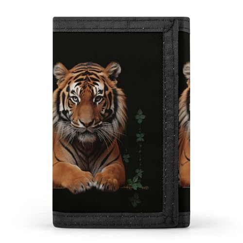 TPDHJK Schlanke Herren-Geldbörse mit Tiger- und Pfoten-Aufdruck, dreifach gefaltete Geldbörse, Polyester, minimalistische Mini-Geldbörse, geeignet für Arbeit, Reisen und den täglichen Gebrauch, Mit TPDHJK Schlanke Herren-Geldbörse mit Tiger- und Pfoten-Aufdruck, dreifach gefaltete Geldbörse, Polyester, minimalistische Mini-Geldbörse, geeignet für Arbeit, Reisen und den täglichen Gebrauch, Mit von TPDHJK