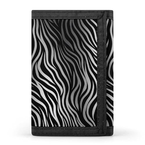 TPDHJK Schlanke Herren-Geldbörse mit Zebra-Druck, dreifach gefaltete Geldbörse, Polyester, minimalistische Mini-Geldbörse, geeignet für Arbeit, Reisen und den täglichen Gebrauch, Zebramuster, von TPDHJK