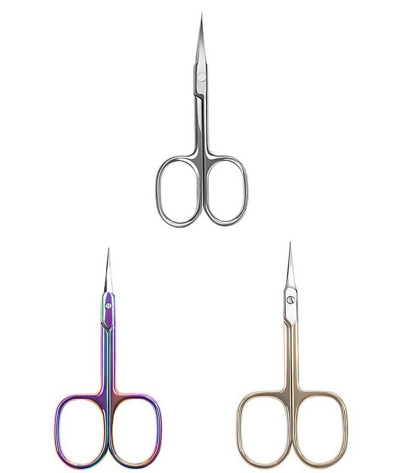 TPFBeauty Hautschere aus rostfreiem Edelstahl, (Nagelhautschere / Augenbrauenschere), mit gebogener Scherenspitze - Silber von TPFBeauty