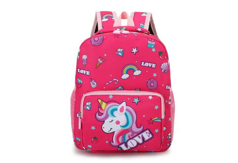 TPFLiving Kindergartentasche mit gepolsterten Schulterriemen (Mädchen Einhorn Rucksack Kindergarten geeignet), Mädchen Kinderrucksack Einhorn Regenbogen in 4 Farben zur Auswahl von TPFLiving