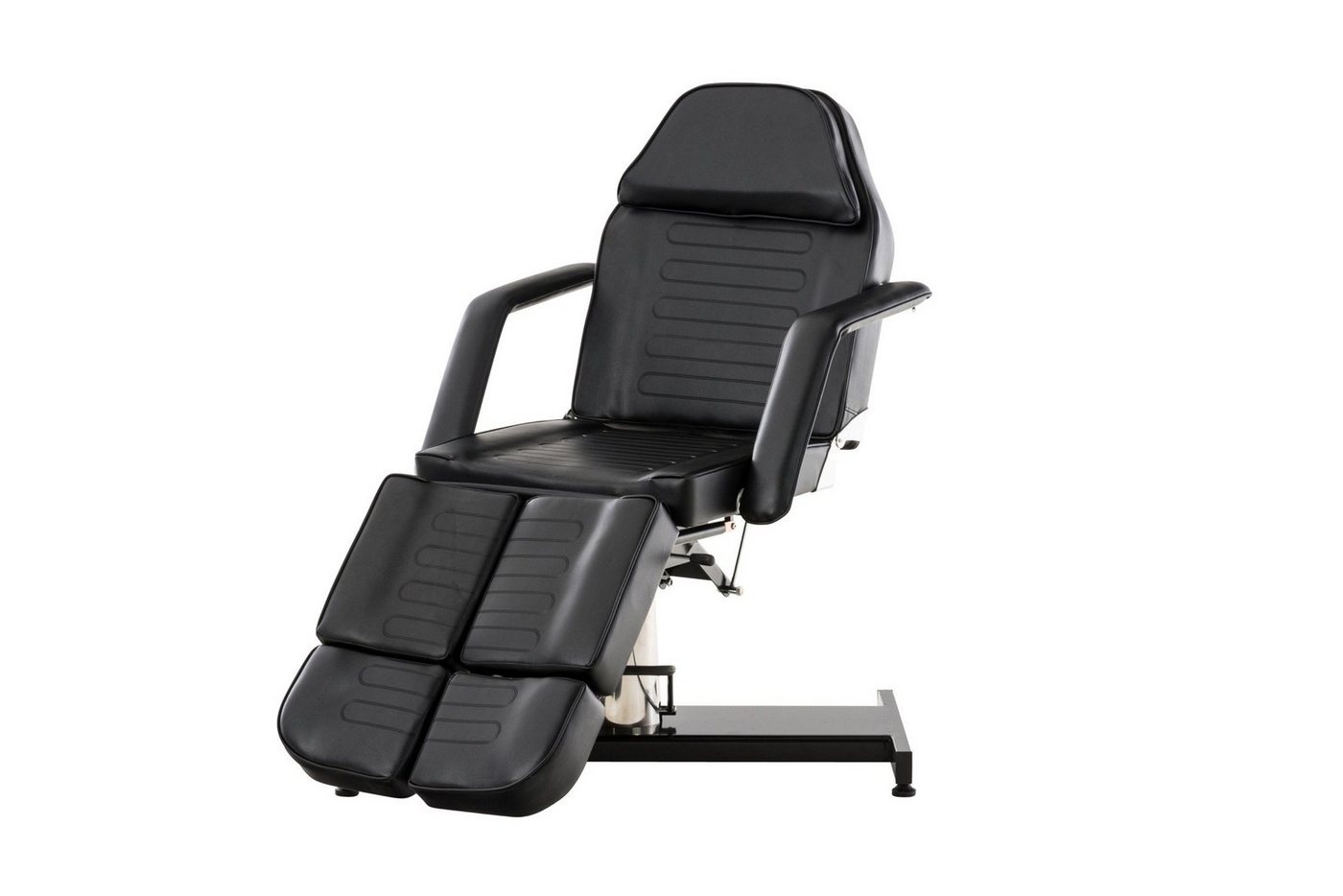 TPFLiving Massageliege Sphero - Hydraulische Kosmetikliege (Massagebett 360° drehbar. Sitzhöhe 60 - 75 cm, Massagesessel bis zu 400 kg belastbar), mit Feinzellenschaumstoff gepolstert - Material: Kunstleder schwarz von TPFLiving