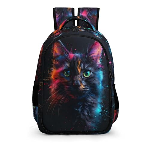 Rucksack Jugendliche Mädchen Katze Lässige Schulranzen Jungen Schulranzen Mädchen 1. Klasse Tier Leichter Reise Outdoor Freizeit von TPISLI