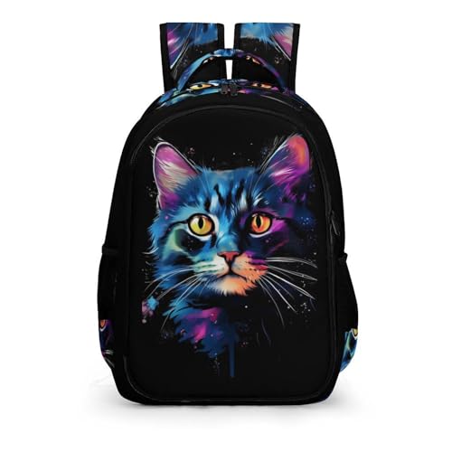 TPISLI Kinderrucksack Bunte Katze Rucksack Für Kinder Von 10 Bis 11 Jahren Schulranzen Mädchen 1. Klasse Animal Katze Leichter Reise Outdoor Freizeit von TPISLI