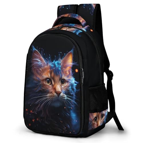 TPISLI Ranzen Mädchen 5 Klasse Galaxie Katze Rucksack Für Kinder Von 10 Bis 11 Jahren Schulranzen 1 Klasse Tier Leichter Reise Outdoor Freizeit von TPISLI
