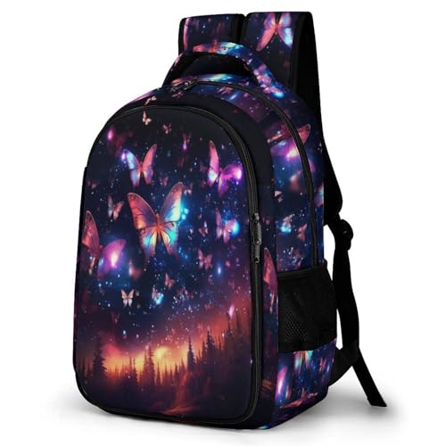 TPISLI Ranzen Mädchen 5 Klasseranzen Bunte Schmetterlinge Rucksack Für Kinder Von 10 Bis 11 Jahren Insekt Druck Kinderrucksack Leichter Reise Outdoor Freizeit von TPISLI