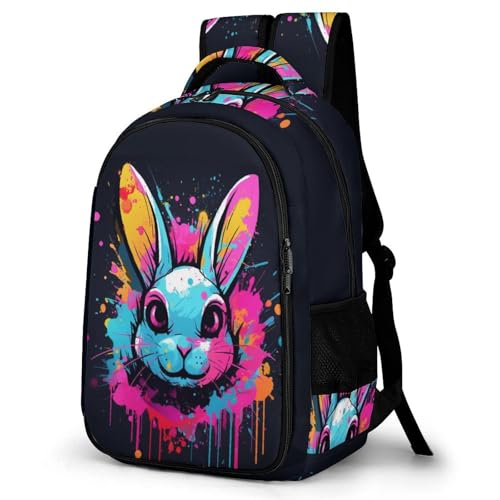 TPISLI Ranzen Mädchen 5 Klasseranzen Kaninchen Rucksack Kinder 10 Jahre Schulranzen Mädchen 1. Klasse Häschen Leichter Reise Outdoor Freizeit von TPISLI