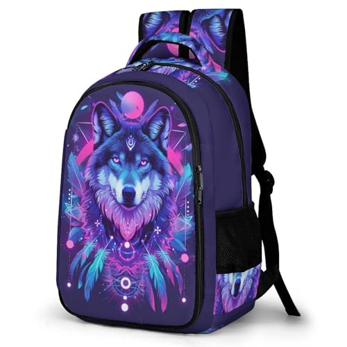 TPISLI Ranzen Mädchen 5 Klasseranzen Wolf Kinder Ranzen 3. Klasse Für Jungs Schulrucksack Kinder Tier Wölfe Leichter Reise Outdoor Freizeit von TPISLI