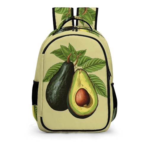 TPISLI Rucksack Jugendliche Mädchen Niedliche Avocado Schulranzen 5.klasse Jungen Schulranzen Mädchen 1. Klasse Frucht Avocado Leichter Reise Outdoor Freizeit von TPISLI