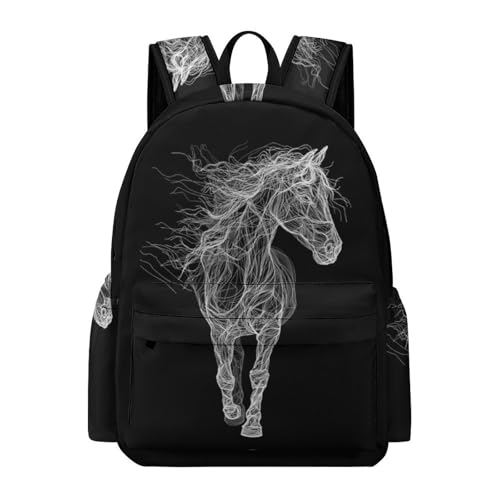 TPISLI Rucksack Jugendliche Mädchen Pferd Rucksack Für Kinder Von 10 Bis 11 Jahren Tier Pferd Kinderrucksack Leichter Reise Outdoor Freizeit von TPISLI